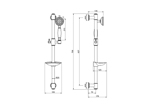 Душевой гарнитур Aquatek КЛАССИК AQ2020PG золото полированное Душевой гарнитур Aquatek КЛАССИК AQ2020PG золото полированное