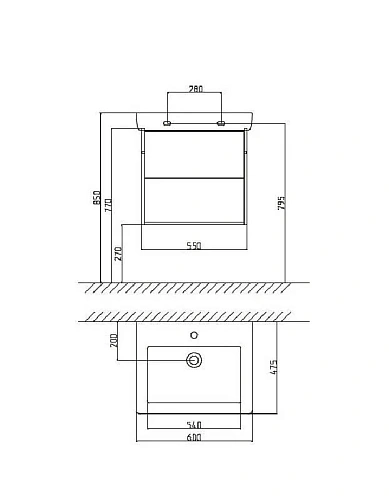 Тумба с раковиной Gustavsberg Puristic, 60 см, черная глянцевая GB71PUVU60PHWB Тумба с раковиной Gustavsberg Puristic, 60 см, черная глянцевая GB71PUVU60PHWB