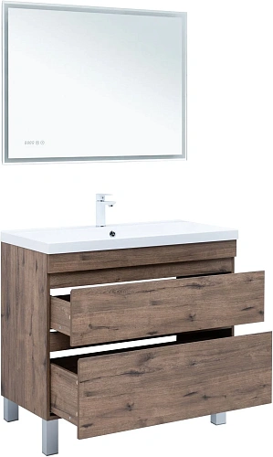 Тумба под раковину Aquanet Нота New 100 00344148 напольная, дуб веллингтон табак Тумба под раковину Aquanet Нота New 100 00344148 напольная, дуб веллингтон табак