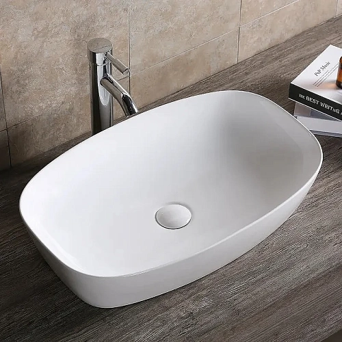 Раковина Ceruttispa CR0063 600х385х135 накладная, белая, прямоугольная Раковина Ceruttispa CR0063 600х385х135 накладная, белая, прямоугольная