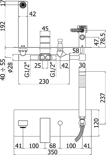Смеситель для ванны Paffoni Elle EL001CR (с внутренней частью) Смеситель для ванны Paffoni Elle EL001CR (с внутренней частью)