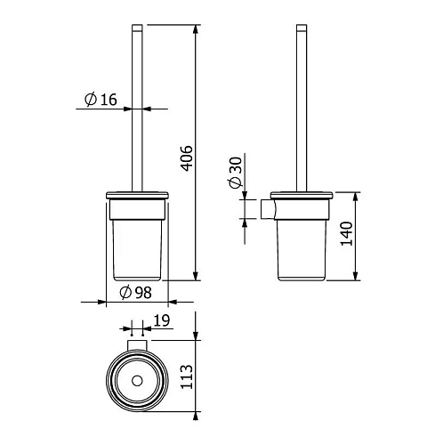 Ершик для унитаза Kludi VELA R 58974N1 брашированная бронза Ершик для унитаза Kludi VELA R 58974N1 брашированная бронза