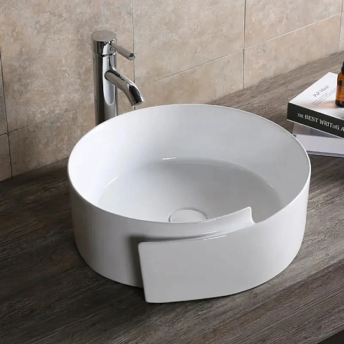 Раковина Ceruttispa CR0066 440х460х150 накладная, белая, с завитком Раковина Ceruttispa CR0066 440х460х150 накладная, белая, с завитком