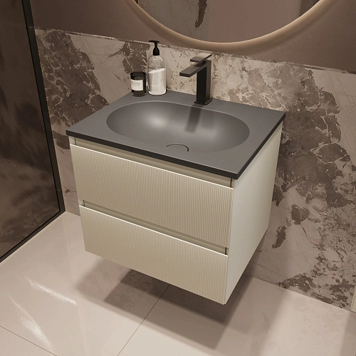 Тумба под раковину Vincea Welle 600 подвесная, бежевый матовый софт-тач Тумба под раковину Vincea Welle 600 подвесная, бежевый матовый софт-тач