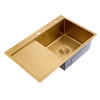 Кухонная мойка Splenka S704.7850.03 с крылом из нержавеющей стали в базу от 50см чаша справа, сатин золотой Кухонная мойка Splenka S704.7850.03 с крылом из нержавеющей стали в базу от 50см чаша справа, сатин золотой