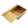 Кухонная мойка Splenka S704.7850.03 с крылом из нержавеющей стали в базу от 50см чаша справа, сатин золотой Кухонная мойка Splenka S704.7850.03 с крылом из нержавеющей стали в базу от 50см чаша справа, сатин золотой