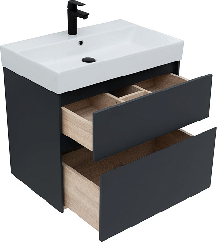 Тумба под раковину Aquanet Бруклин 70 антрацит матовый 00310141 Тумба под раковину Aquanet Бруклин 70 антрацит матовый 00310141