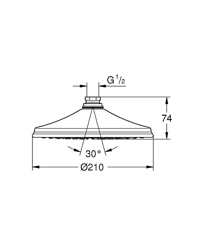 Верхний душ GROHE Rainshower Rustic, 1 режим, диаметр 210 мм, хром (28369000) Верхний душ GROHE Rainshower Rustic, 1 режим, диаметр 210 мм, хром (28369000)