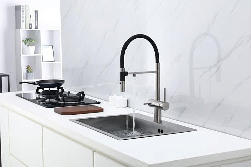 Смеситель для кухни Paulmark Gravity брашированная нерж.сталь Gr213888-BS Смеситель для кухни Paulmark Gravity брашированная нерж.сталь Gr213888-BS