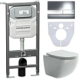 Комплект унитаза Ceramica Nova Сет 4 в 1 инсталляция с кнопкой и шумоизоляцией CN3009_1002CH_1000 Комплект унитаза Ceramica Nova Сет 4 в 1 инсталляция с кнопкой и шумоизоляцией CN3009_1002CH_1000