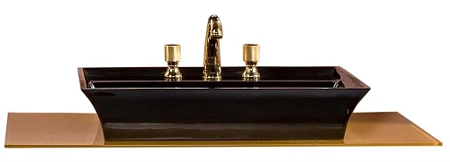 Столешница Armadi Art 853-100-GF стекло 100см прямая золото поталь Столешница Armadi Art 853-100-GF стекло 100см прямая золото поталь