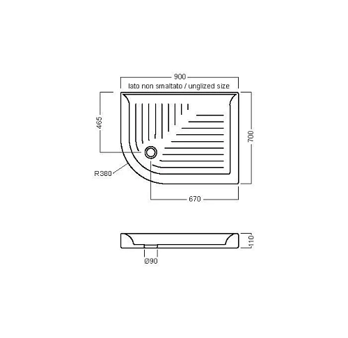 Душевой поддон HATRIA DROP YXBF01/SX 90х70 см Душевой поддон HATRIA DROP YXBF01/SX 90х70 см