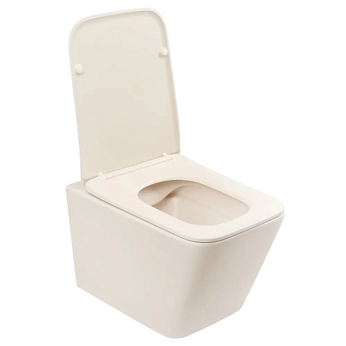 Унитаз подвесной ABBER Rechteck AC1201MBE светло-бежевый матовый, безободковый Унитаз подвесной ABBER Rechteck AC1201MBE светло-бежевый матовый, безободковый