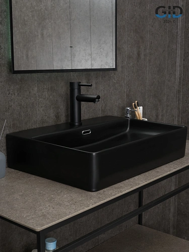 Раковина Gid Bm9256 53375 накладная черная матовая 60x42x14 Раковина Gid Bm9256 53375 накладная черная матовая 60x42x14