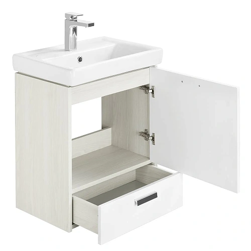 Тумба под раковину Aquaton Йорк 55 М белый, ясень фабрик 1A170801YOAV0 Тумба под раковину Aquaton Йорк 55 М белый, ясень фабрик 1A170801YOAV0