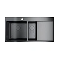 Кухонная мойка Omoikiri Akisame 100-2-GM-L нерж.сталь/вороненая сталь 4973103 Кухонная мойка Omoikiri Akisame 100-2-GM-L нерж.сталь/вороненая сталь 4973103
