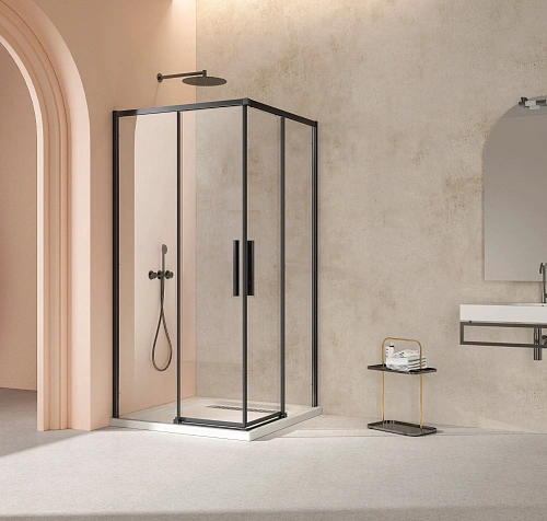 Душевой уголок Vincea Slim VSS-4SL100CLB, 1000x1000, черный матовый, стекло прозрачное Душевой уголок Vincea Slim VSS-4SL100CLB, 1000x1000, черный матовый, стекло прозрачное
