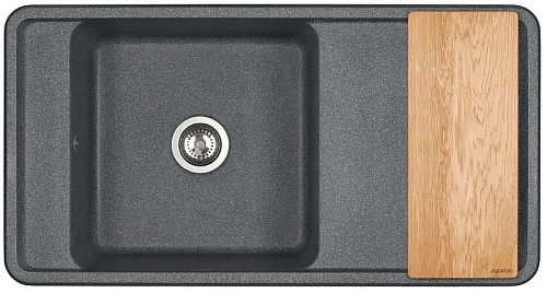 Кухонная мойка Aquaton Беллис 97 1A725132BS210 из литого мрамора, графит Кухонная мойка Aquaton Беллис 97 1A725132BS210 из литого мрамора, графит