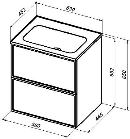 Раковина Aquanet Арт 60 00306390 мебельная Раковина Aquanet Арт 60 00306390 мебельная