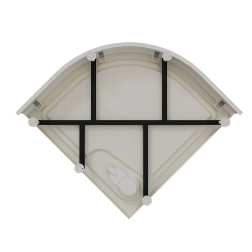 Душевой уголок Radomir Берген RD 100х100 1-03-1-0-0-3510 радиальный, стекло прозрачное, поддон с каркасом и сифоном хром, профиль белый Душевой уголок Radomir Берген RD 100х100 1-03-1-0-0-3510 радиальный, стекло прозрачное, поддон с каркасом и сифоном хром, профиль белый