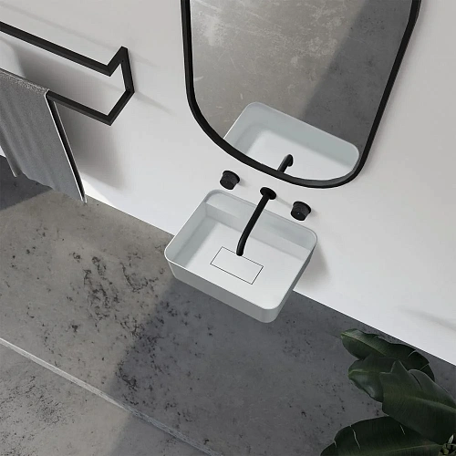 Раковина ABBER Stein AS2626 подвесная, белая матовая Раковина ABBER Stein AS2626 подвесная, белая матовая