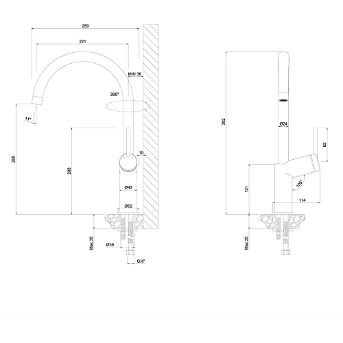 Смеситель для кухни Lemark Minima LM3805C, хром Смеситель для кухни Lemark Minima LM3805C, хром