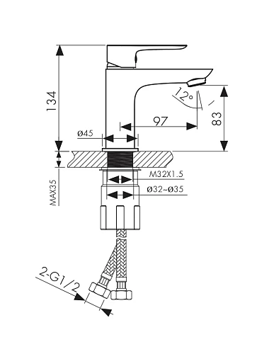 Смеситель для раковины Kaiser Cezar 05011 Смеситель для раковины Kaiser Cezar 05011