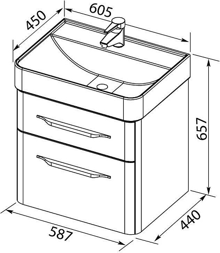 Тумба под раковину Aquanet Виченца 60 белый 00196252 Тумба под раковину Aquanet Виченца 60 белый 00196252