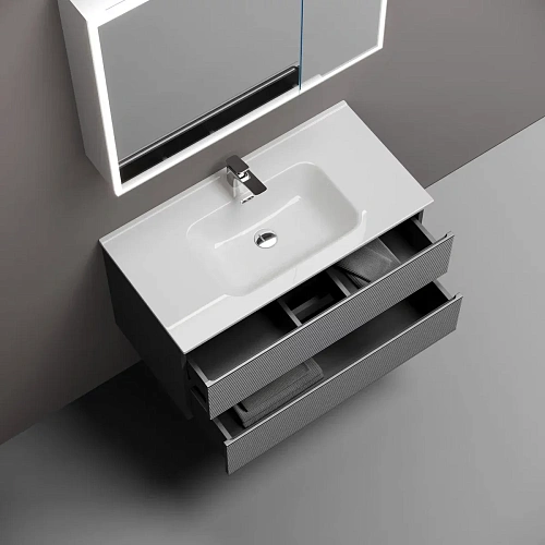 Тумба под раковину Sancos Folk FL90GS 890х445х500 Grey soft, подвесная Тумба под раковину Sancos Folk FL90GS 890х445х500 Grey soft, подвесная