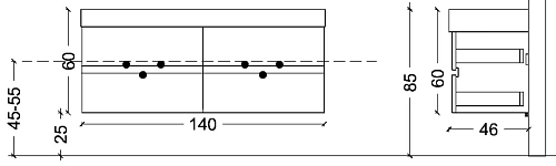 Тумба под раковину Armadi Art Vallessi 837-140-D 140x46cm DARK OAK Тумба под раковину Armadi Art Vallessi 837-140-D 140x46cm DARK OAK