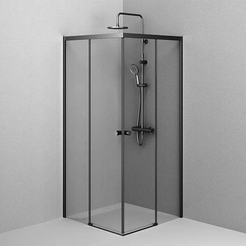 Душевой уголок AM.PM X-Joy W94G-403-9090-BT1K раздвижные двери 90x90 профиль черный матовый, стекло прозрачное Душевой уголок AM.PM X-Joy W94G-403-9090-BT1K раздвижные двери 90x90 профиль черный матовый, стекло прозрачное