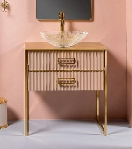 Тумба под раковину Boheme MONACO 80см h74см капучино глянец + золото под раковину чашу 867-080-CPG Тумба под раковину Boheme MONACO 80см h74см капучино глянец + золото под раковину чашу 867-080-CPG