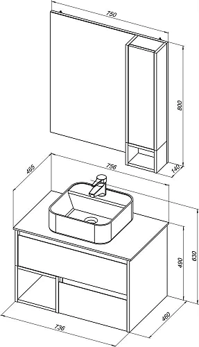 Комплект мебели STWORKI Карлстад 75 дуб рустикальный, роверелла, в стиле лофт, под дерево, российска 427888 Комплект мебели STWORKI Карлстад 75 дуб рустикальный, роверелла, в стиле лофт, под дерево, российска 427888