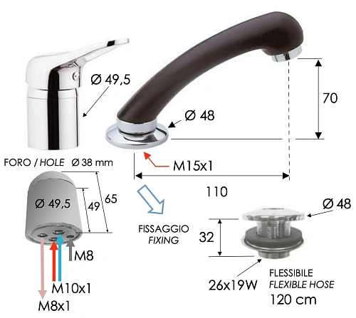 Смеситель для парикмахерской Remer K66 Смеситель для парикмахерской Remer K66