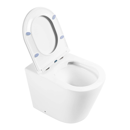 Унитаз приставной BelBagno FLAY-R BB1003CBR/BB870SC безободковый с сиденьем Унитаз приставной BelBagno FLAY-R BB1003CBR/BB870SC безободковый с сиденьем