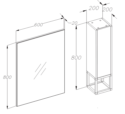 Зеркальный шкаф Opadiris Треви 80 со светильником серый/матовый антрацит(петли справа) trevi-80-r Зеркальный шкаф Opadiris Треви 80 со светильником серый/матовый антрацит(петли справа) trevi-80-r