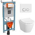 Комплект унитаза с инсталляцией Vitra Integra Round 9856B003-7205 сиденье микролифт, клавиша смыва х Комплект унитаза с инсталляцией Vitra Integra Round 9856B003-7205 сиденье микролифт, клавиша смыва х