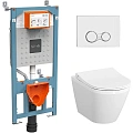Комплект унитаза с инсталляцией Vitra Integra Round 9856B003-7205 сиденье микролифт, клавиша смыва х Комплект унитаза с инсталляцией Vitra Integra Round 9856B003-7205 сиденье микролифт, клавиша смыва х