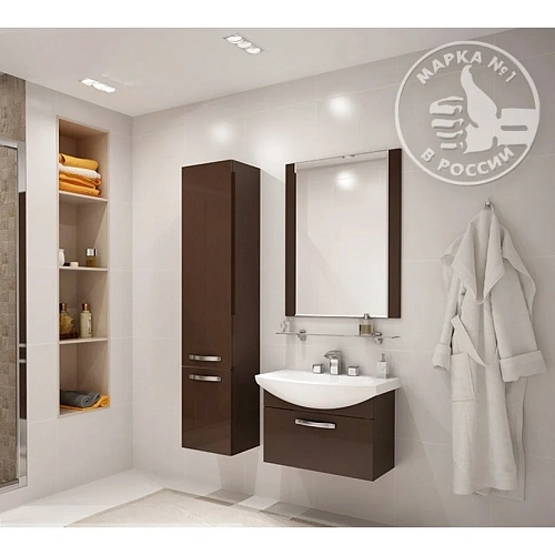 Тумба с раковиной Aquaton Ария 65 темно-коричневый 1A1340K0AA430 Тумба с раковиной Aquaton Ария 65 темно-коричневый 1A1340K0AA430