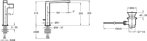 Смеситель для раковины Jacob Delafon Composed E73159-CP с донным клапаном Смеситель для раковины Jacob Delafon Composed E73159-CP с донным клапаном