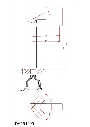 Смеситель для раковины D&K высокий Bayern Liszt (DA1512005) Смеситель для раковины D&K высокий Bayern Liszt (DA1512005)