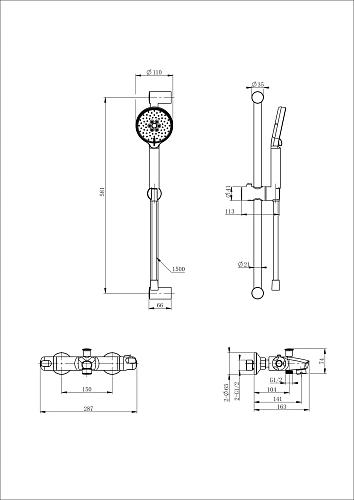 Смеситель для ванны Wonzon & Woghand с термостатом, темный графит (WW-C2001-A-BGG) Смеситель для ванны Wonzon & Woghand с термостатом, темный графит (WW-C2001-A-BGG)