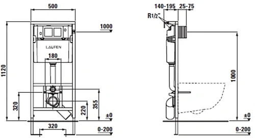 Инсталляция для унитаза-биде Laufen LIS CW2 9466.1 (8.9466.1.000.000.1) Инсталляция для унитаза-биде Laufen LIS CW2 9466.1 (8.9466.1.000.000.1)
