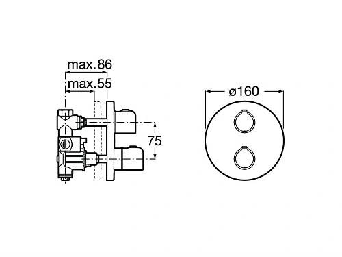 Смеситель для душа Roca T-500 скрытого монтажа 5A2B18C00 Смеситель для душа Roca T-500 скрытого монтажа 5A2B18C00