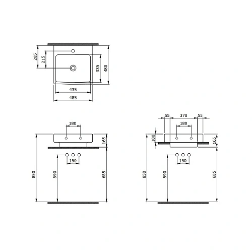 Раковина BERGES Strati, 48,5х48 см 182005 Раковина BERGES Strati, 48,5х48 см 182005