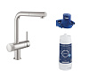 Картинка анонса товара «смеситель для кухни grohe blue pure minta с функцией фильтрации, суперсталь (119707)»