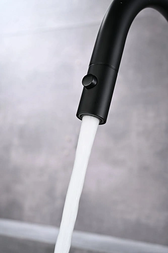 Смеситель для кухни AQUAme Cucina AQM9905MB с выдвижным изливом, с подключением к фильтру с питьевой водой, черный матовый Смеситель для кухни AQUAme Cucina AQM9905MB с выдвижным изливом, с подключением к фильтру с питьевой водой, черный матовый