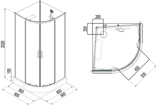 Душевая кабина Aquanet Passion EVO R black 90x90 набор 2 00267257 Душевая кабина Aquanet Passion EVO R black 90x90 набор 2 00267257