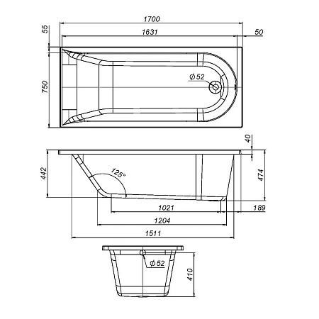Каркас для ванны AM.PM Spirit W72A-170-075W-R2 170х75 Каркас для ванны AM.PM Spirit W72A-170-075W-R2 170х75