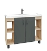Тумба под раковину GROSSMAN ФЛАЙ-100 см дуб сонома/серая (ум.Фостер-100) напольная 101002